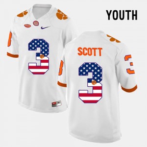Youth CFP Champs #3 Artavis Scott White US Flag Fashion Jersey 332649-374