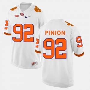 For Men's Clemson Tigers #92 Bradley Pinion White College Football Jersey 365872-740