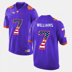 Men's Clemson National Championship #7 Mike Williams Purple US Flag Fashion Jersey 935596-779
