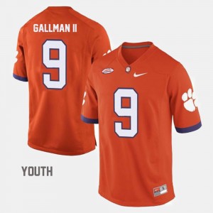 Kids Clemson University #9 Wayne Gallman II Orange College Football Jersey 442696-801